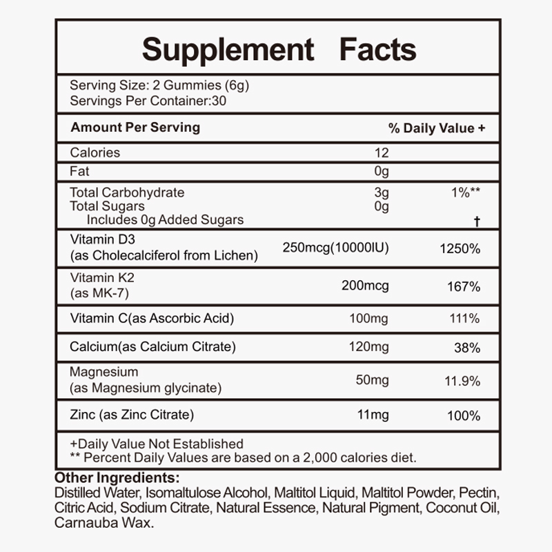 Vitamin D3 + K2 Gummies